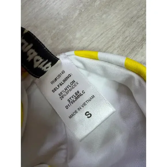 Dippin' Daisy's Bliss Swim One Piece Swimsuit Yellow Checkers Plaid Size Small - Picture 5 of 6